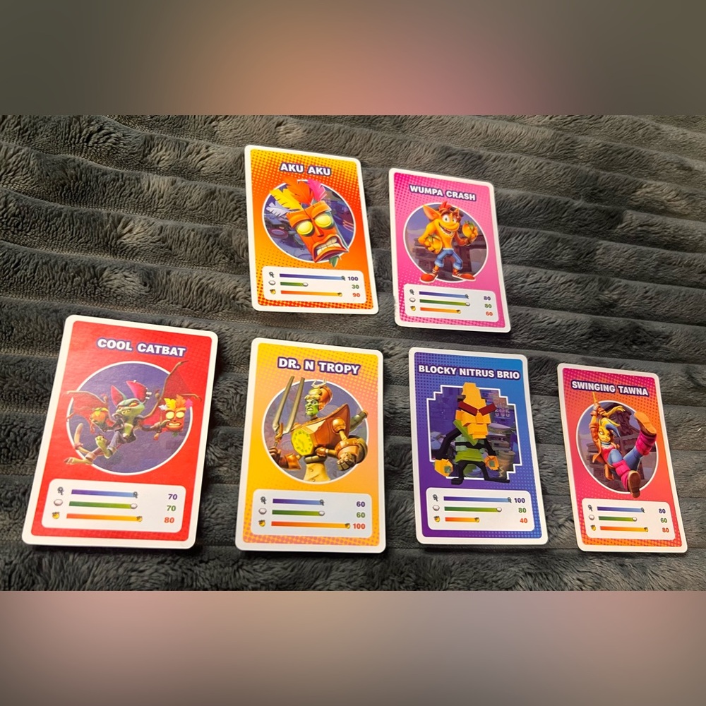 McDonald’s Happy Meal Crash Team Rumble Crash Collector Card Game-6 Cards